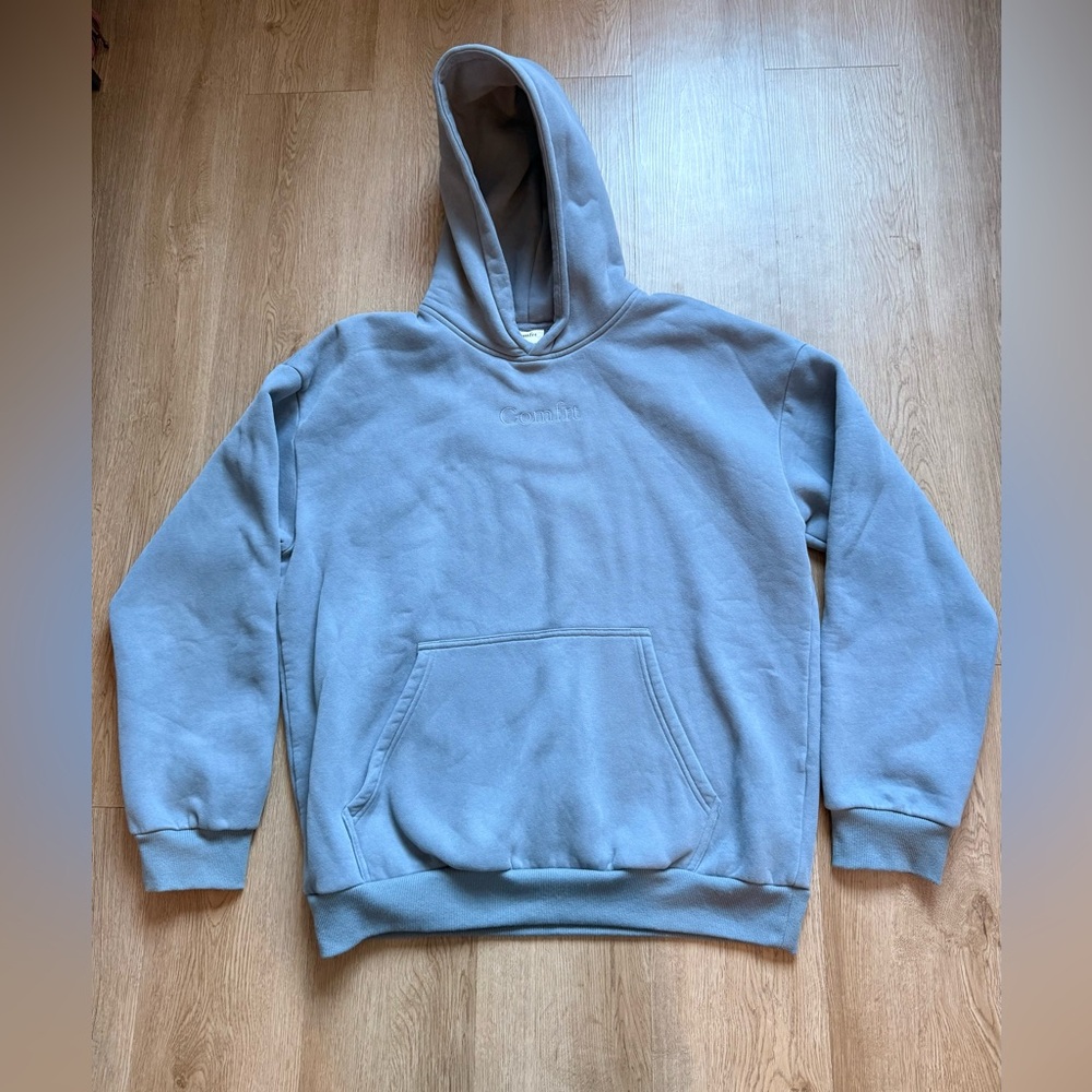 Comfrt Light Sky Blue Fleece Pullover Hoodie Crew Neck Long Sleeve XL